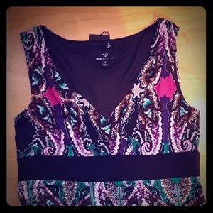 Dress with bright paisley designs